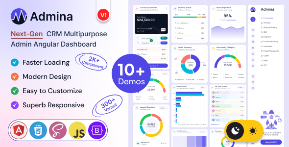 Admina – Angular 22 Admin Dashboard Template Multipurpose