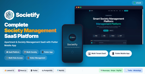 Societify | Society & Apartment Management SaaS With Flutter Mobile App