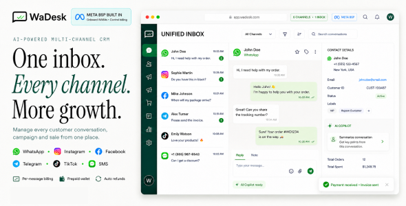 WaDesk SaaS | AI-Powered WhatsApp CRM, Automation, Chatbot Builder and Bulk Messenger