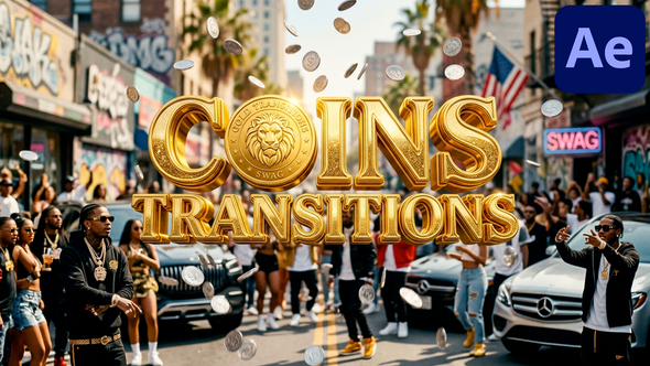 Gold Coins Transitions for After Effects