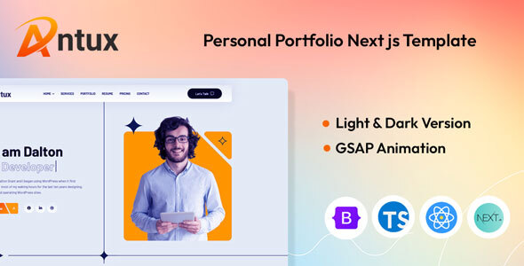 Antux - Portfolio Next Js Template (Next 16)