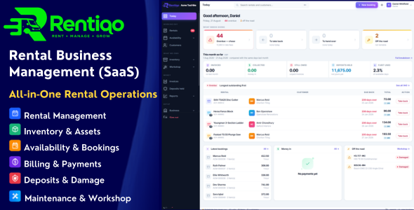 Rentiqo - Universal Rental Business Management System (SaaS)