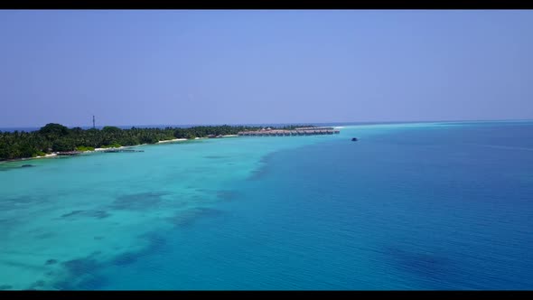 Aerial nature of luxury resort beach vacation by blue sea with white sand background of a dayout nea