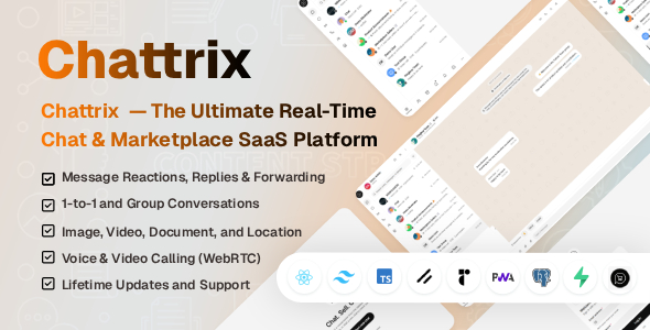 Chattrix — Real-Time Chat & Marketplace SaaS Platform JS Script