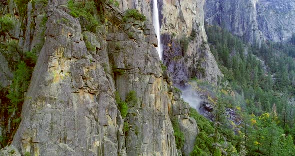 An Awesome Sight of a Waterfall Within Alpine Woodland.