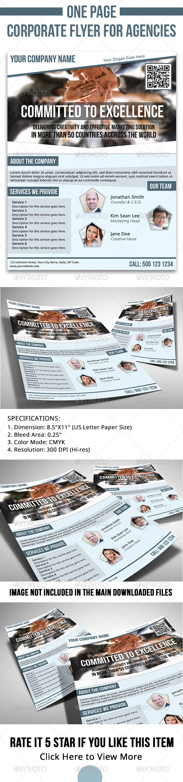 One Page Corporate Flyer for Agencies