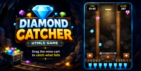 Diamond Catcher | HTML5 Canvas Game