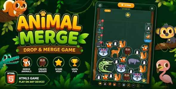 Animal Merge | HTML5 Drop and Merge Game