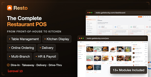 Resto — Restaurant Management System, POS, KDS & Online Ordering