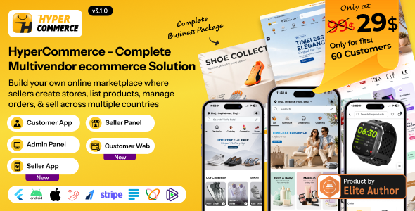 HyperCommerce - Multivendor eCommerce Marketplace - Flutter Apps - Laravel Admin Panel & Website