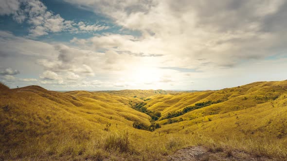 Picturesque Wairinding Hills Covered with Yellow Grass