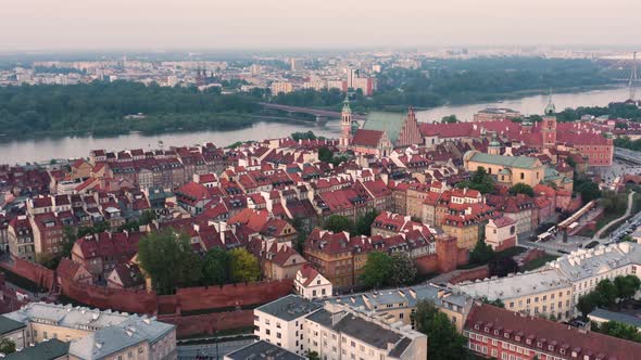 Aerial View of Warsaw Old Town