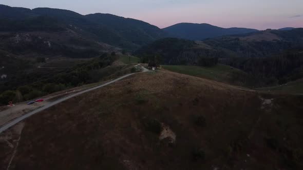 Evening In Mountains Aerial View