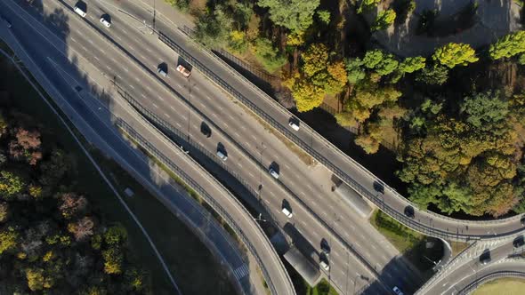 Aerial View of Major Road Junction