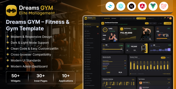 Dreams Gym - Gym & Fitness Management HTML Admin Dashboard Template