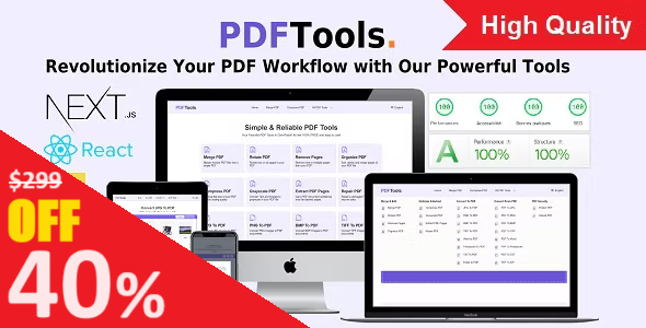 PDF Tools [All In one] - High Quality PDF Tools | Next.js React Web Application