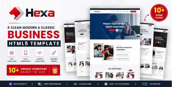 Hexa - Clean Modern & Classic Business Template