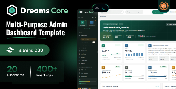 Dreams Core - Multi Purpose Tailwind CSS Admin HTML Template