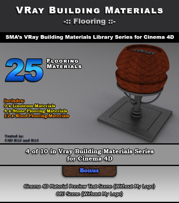 25 VRay Flooring Materials for Cinema 4D