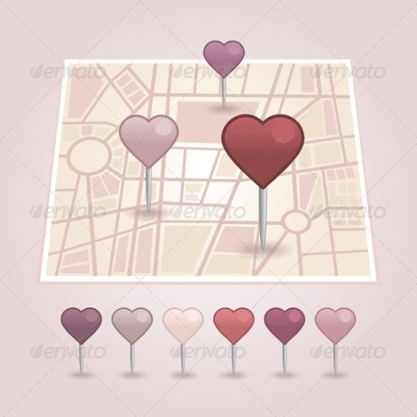 Map Pointer with Heart Icon