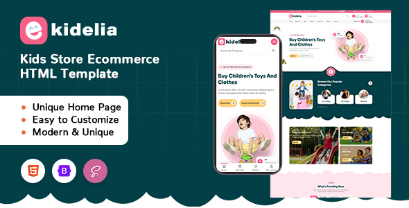 Kidelia - Kids Store Ecommerce HTML Template