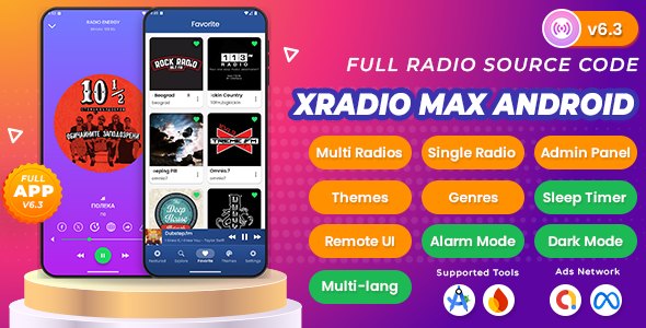 XRadio Max - Full Android Radio App Source Code