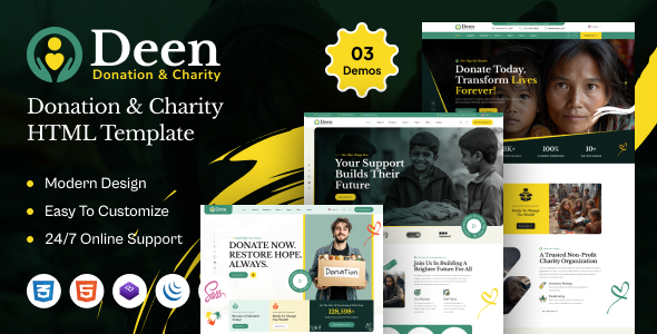 Deen - Donation & Charity HTML Template
