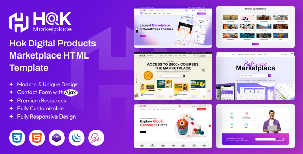 Hok – Digital Product Marketplace HTML Template