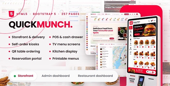 Quickmunch | Food Delivery & resturant Pos, Kiosk HTML5 Template