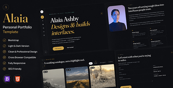 Alaia - Product Designer & Developer HTML Template