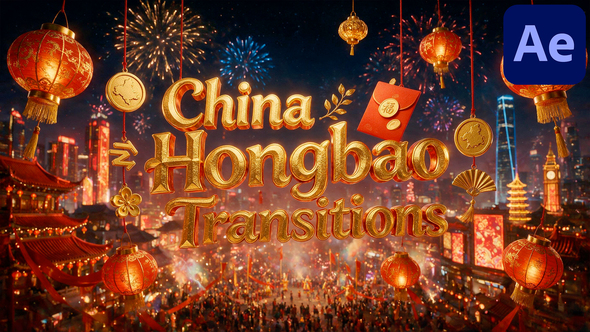 China Hongbao Packet Transitions for After Effects
