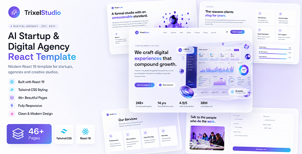 Trixel - Ai stratup & Digital Agency React Template