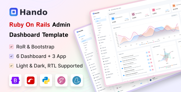 Hando - Ruby on Rails Admin & Dashboard Template