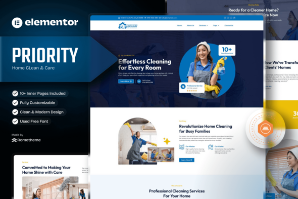 Priority - Home Clean and Care Elementor Template Kit