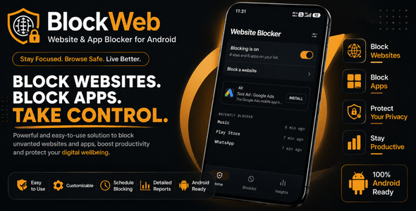BlockWeb | Website Blocker for Android with Ads