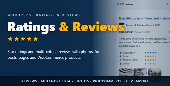 Ratings & Reviews plugin for WordPress