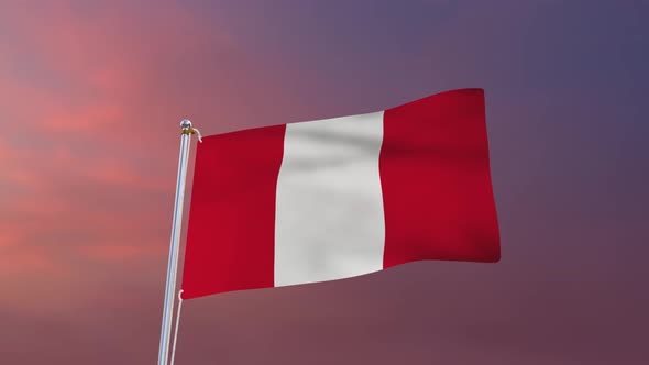 Flag Of Peru Waving 4k