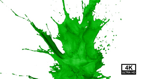 Green Paint Splash 4K