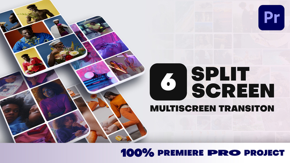 Vertical Multiscreen Transition - 6 Split Screen