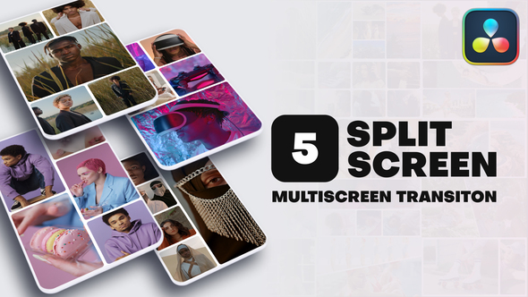 Vertical Multiscreen Transition - 5 Split Screen