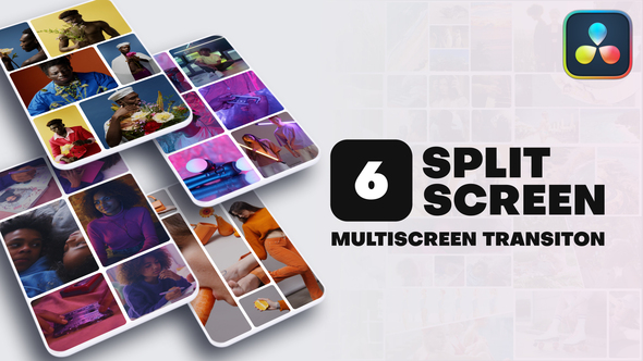Vertical Multiscreen Transition - 6 Split Screen