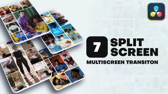 Vertical Multiscreen Transition - 7 Split Screen