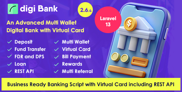 Digibank - Advanced Multi Wallet Digital Banking System with Virtual Card and Rewards