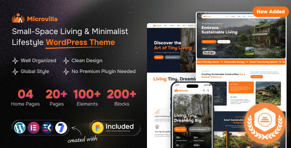 MicroVilla | Tiny House Living Lifestyle WordPress Theme