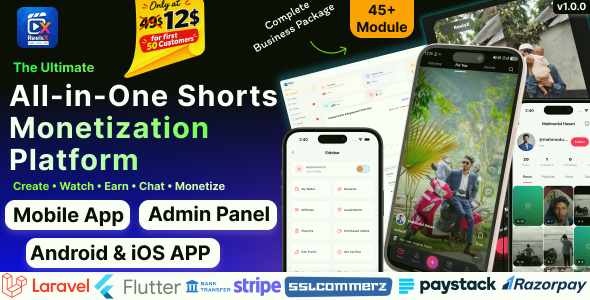 ReelsX | Ultimate Shorts Video Sharing & Monetization Platform Full Application