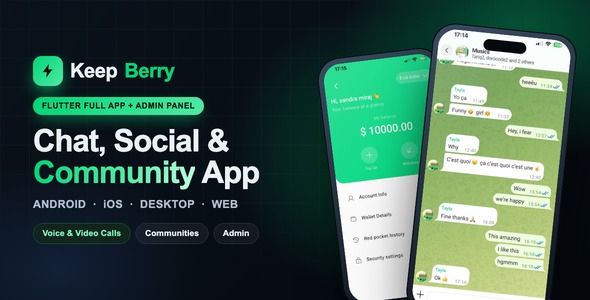 KeepBerry | Flutter Chat and Community App with Admin Panel