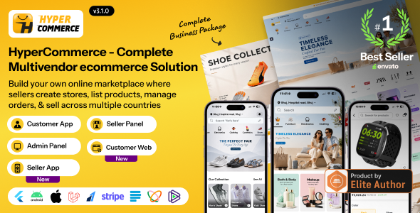 HyperCommerce - Multivendor eCommerce Marketplace - Flutter Apps - Laravel Admin Panel & Website