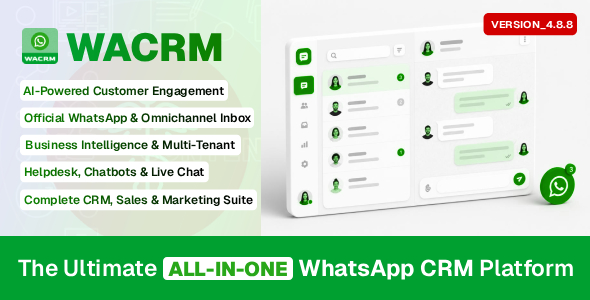 WACRM — WhatsApp CRM SaaS with Chatbot, Flow Builder, API Access & Multi-Tenant System