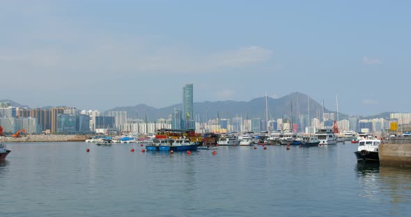 Causeway Bay, Hong Kong harbor side, typhoon shelter