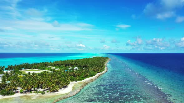 Aerial drone view texture of marine seashore beach vacation by aqua blue lagoon with white sandy bac